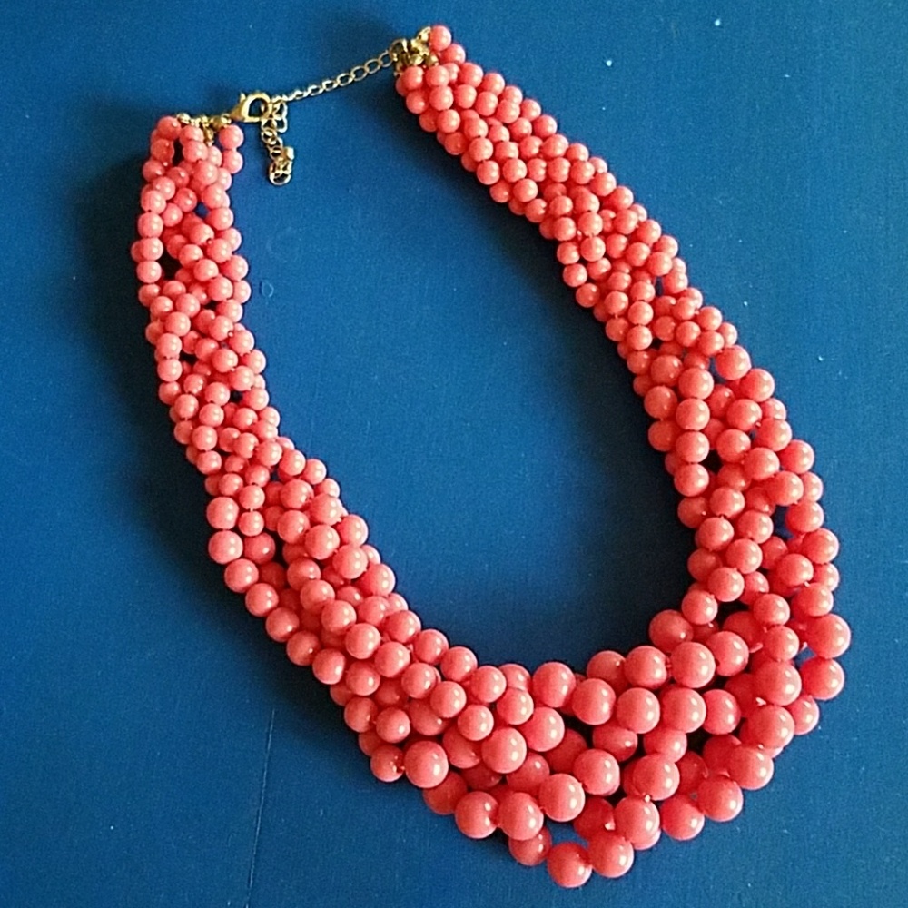 Braided bead statement necklace